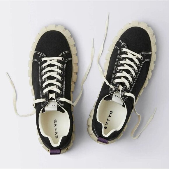 Eytys Odessa Canvas Sneakers Size 39 US 8.5 Womens Black $210 - Picture 13 of 15